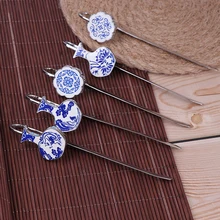 Винтажная фарфоровая ваза Закладка для книг голубая и белая металлическая Закладка школьные канцелярские товары креативный уникальный подарок