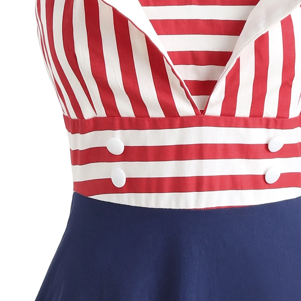 Women-Striped-Halter-Pin-Up-Dress-Summer-Sleeveless-Mini-Dress-Female-Vintage-Patchwork-Dress-Party-Dress (2)