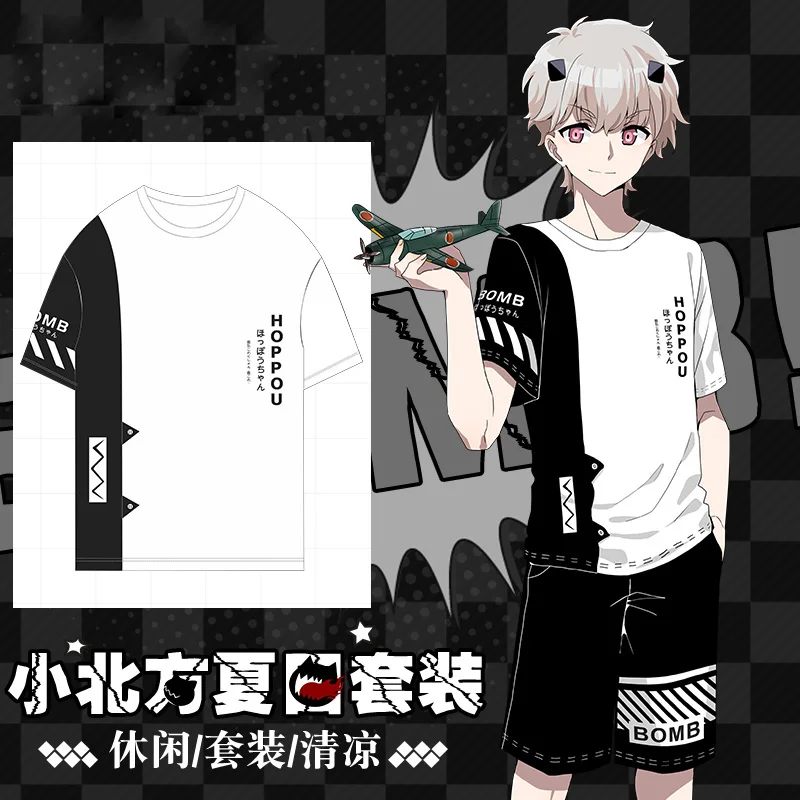 

2019 Anime Kantai Collection Northern Princess Cosplay Costume Unisex Short Sleeve T-shirt & Short Summer Casual Suit