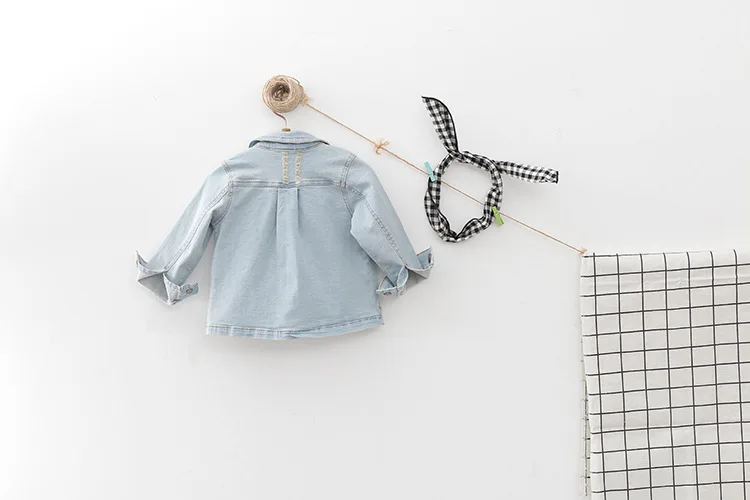 baby girls denim jackets coats spring autumn kids jeans coat children outerwear infant girl cartoon rabbit outerwear coats (13)