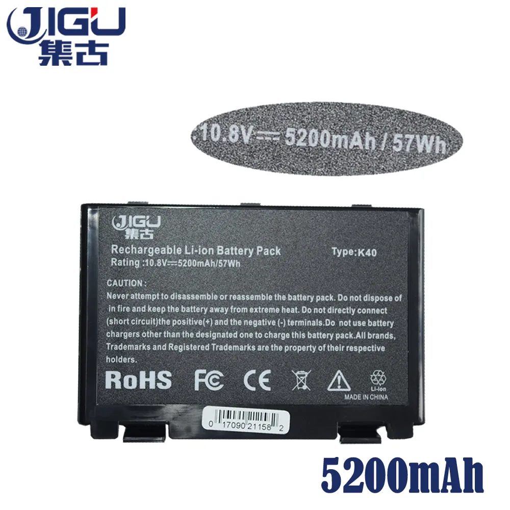 JIGU Laptop Battery A32-F52 For Asus K50AB K70 F82 K50I K60IJ K61IC K50C K50ID k50IE K50IL K50IP K50X K51A K51AB