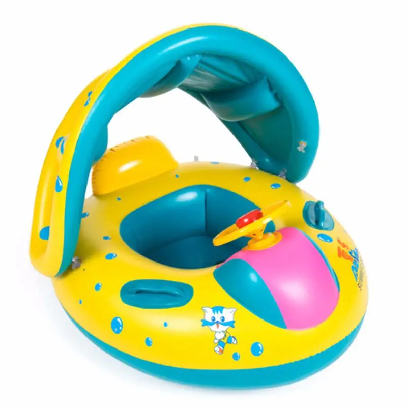 Safety Baby Child Infant Swimming Float Inflatable Adjustable Sunshade Seat Boat Ring Swim Pool inflatable toy