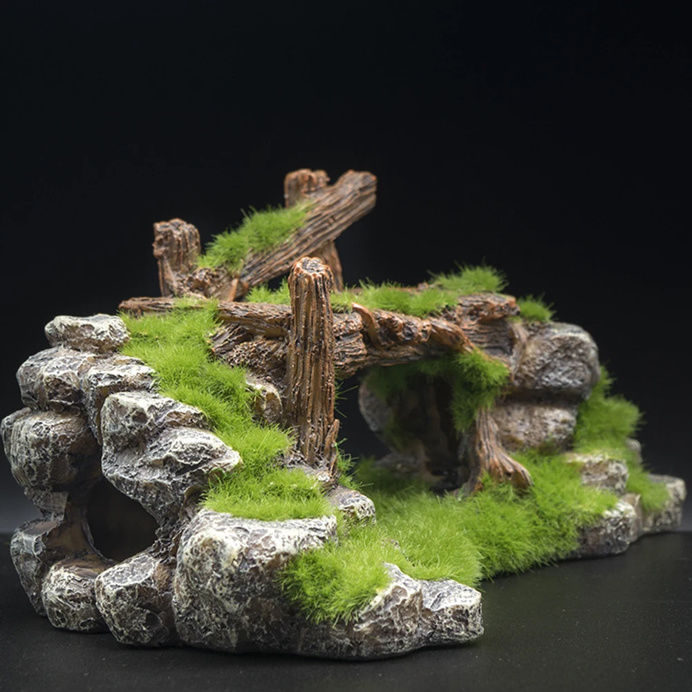 Simulation Decoration Resin Moss Play Home Craft Vividly Fish Tank Ornament Bridge Aquarium Non Toxic Accessories Landscape | Дом и сад