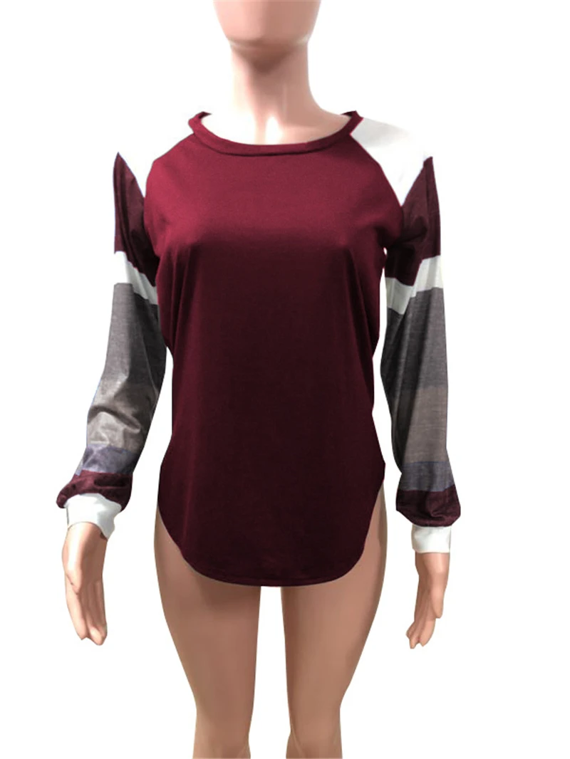 Gladiolus 2018 Fashion Women Autumn T-Shirt Long Sleeve O-Neck Multi Color Patchwork Casual T Shirt Women Tops Camiseta Feminina (13)