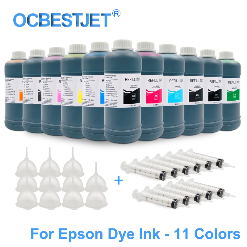 

11x500ML Universal Dye Ink Refill Ink Kit For Epson Stylus Pro 7900 9900 7910 9910 4900 4910 SureColor P6000 P7000 P8000 P9000