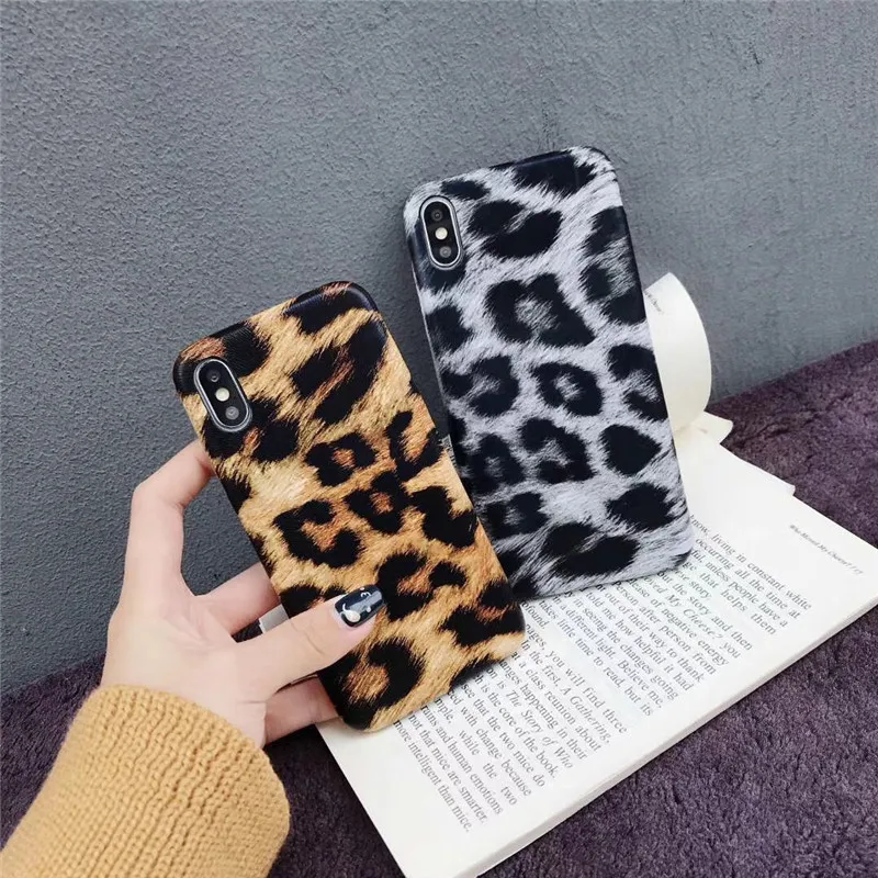 Retro Leopard PU Leather Phone Case for iPhone XSMAX Case for iPhone XXR66S78Plus Case Luxury Soft Cute Cover Silicon Matte05
