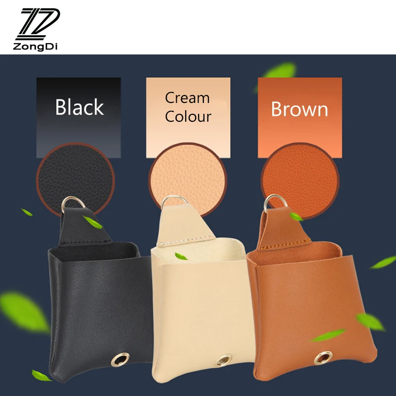

ZD 1X Car Air outlet mobile phone pocket Leather storage bag For Hyundai solaris creta Mazda 3 6 cx-5 Renault megane accessories