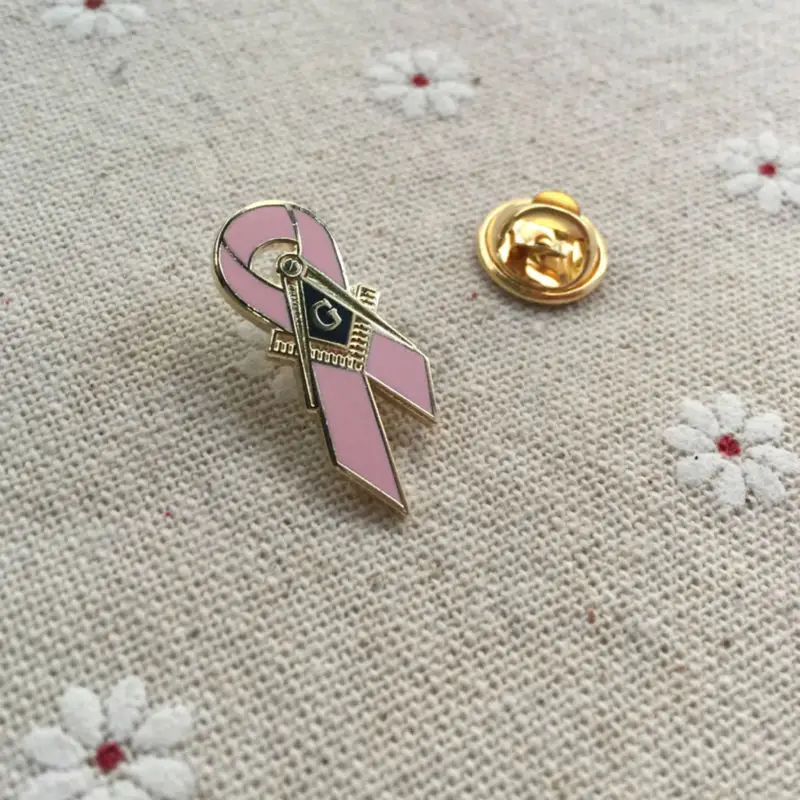 Freemason Pink Ribbon Lapel Pin
