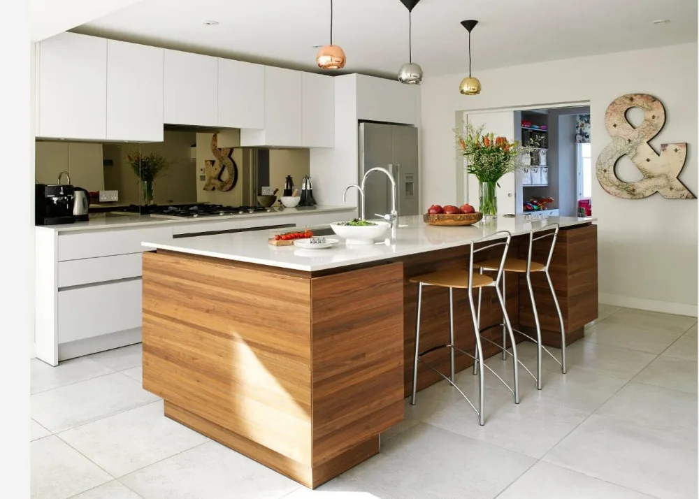 25592 2019 Gran Oferta Armarios De Cocina 2pac Color Blanco Moderno Lacado De Alto Brillo Muebles De Cocina Despensa L9002 In Armarios De Cocina