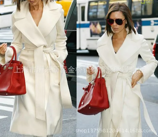 Laipelar, женские зимние кашемировые пальто, шерстяное пальто с поясом, длинный зимний Кардиган, белое пальто, верхняя одежда, роскошный женский топ, наряд - Цвет: Белый