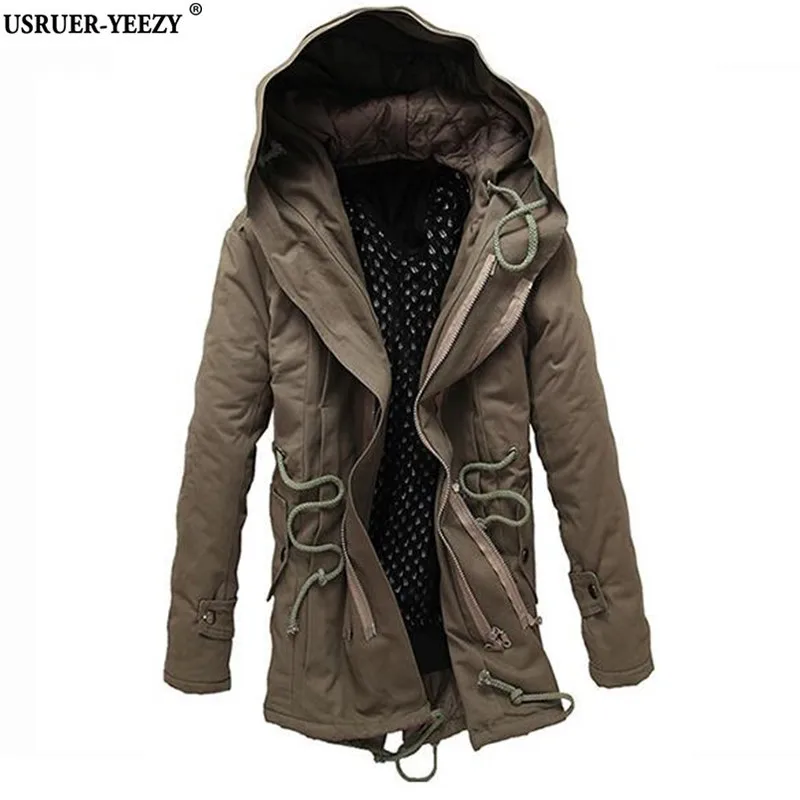 Men Cotton Coats 2017 Hot Sale Men's Solid Comfortable Causal Long Warm