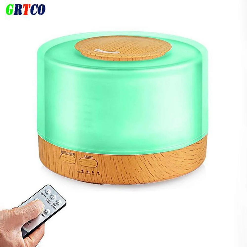 

GRTCO 500ML Essential Oil Diffuser Wood Grain Base Aroma Air Humidifier Ultrasonic Cool Mist Humidifier With Remote Control