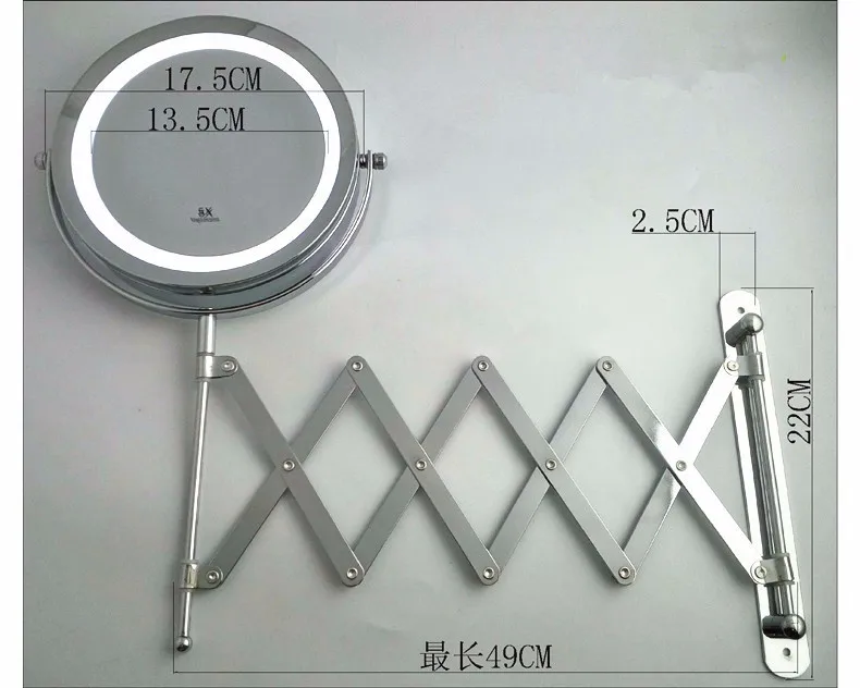  7 inches high definition 2-Face bathroom scale mirror LED makeup mirror 5X magnification Wall mirro - 32704776524