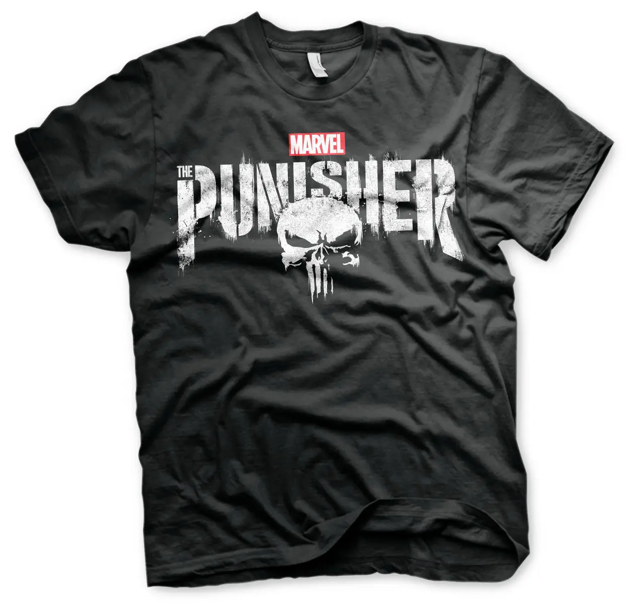 

Print Men T Shirt Summer The Punisher Distressed Logo Men's T-Shirt