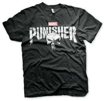 

Print Men T Shirt Summer The Punisher Distressed Logo Men's T-Shirt