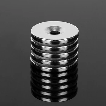 

Hot ! 5pcs 25x3mm Hole 3mm Rare Earth Neodymium Magnets N35 Strong Ring Powerful Round Shape Permanent Magnets