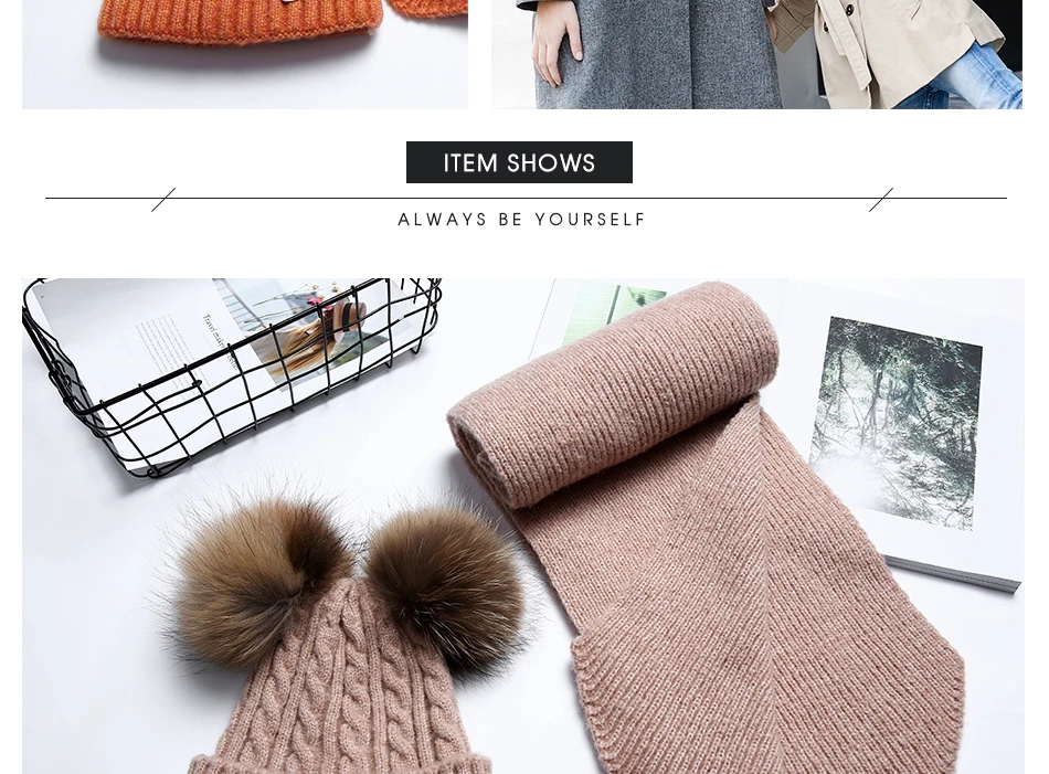 Parent-child Hat And Scarf Set Solid Winter Skullies Beanies With Fur Pompom High Quality Wool Knitted Hat Caps Children (12)