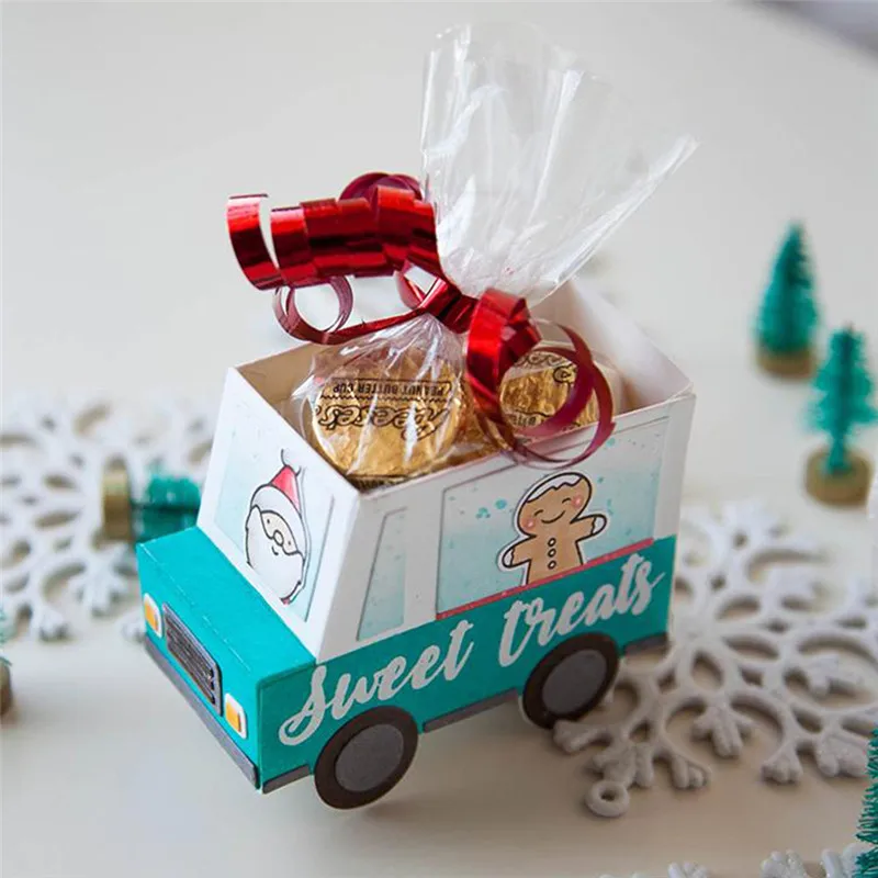

DiyArts Dies Box Gift Car for Kids Track Metal Cutting Dies New for Scrapbooking Card Making Album Embossing Die Cut Christmas