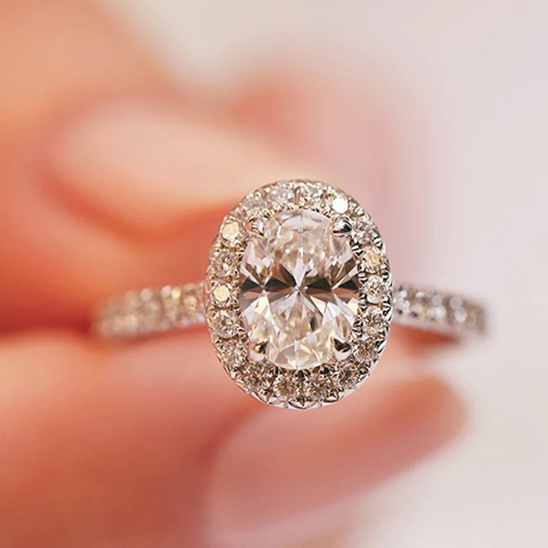 

Utimtree Elegant Simple White CZ Zircon Stone Rings for Wedding Engagement Jewelry Women Crystal Finger Ring Anillos Bague Femme