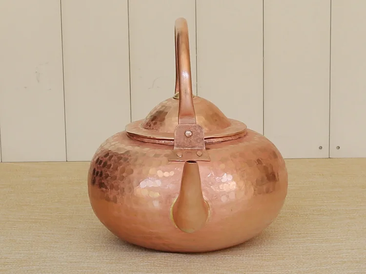 Ручная работа чайник из чистой меди круглый с крышкой в подарок|pot clip spoon rest|potted