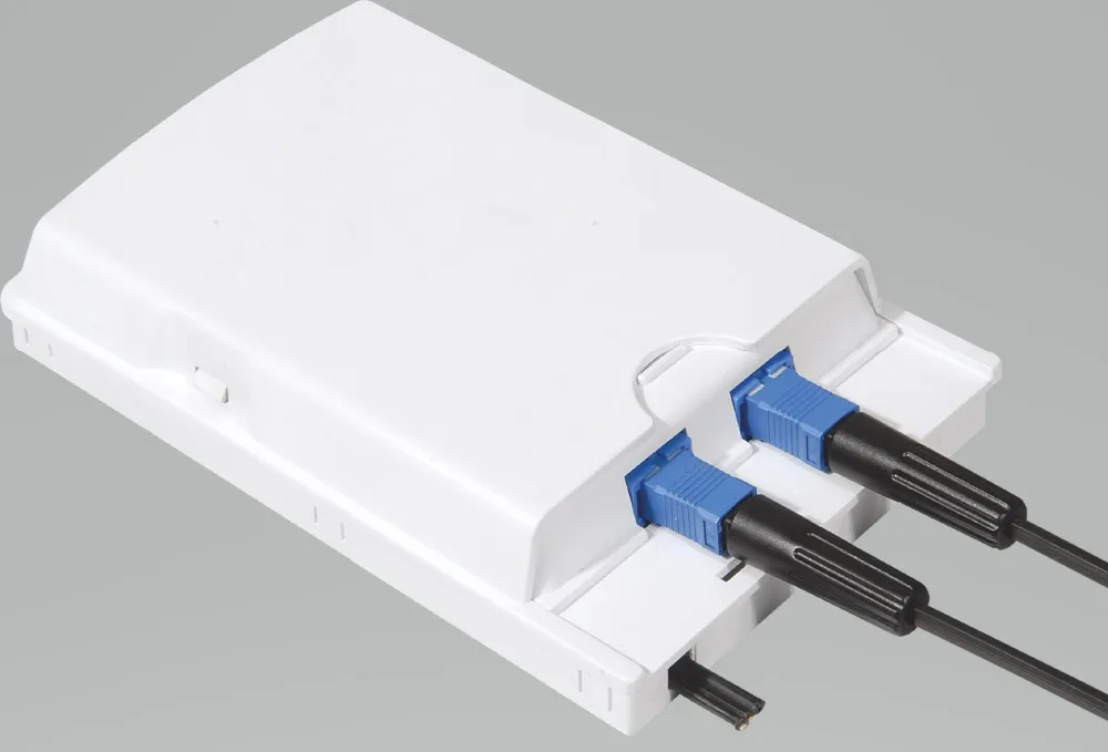 

FTTH ODN FTTH 2 cores fiber Termination Box 2 ports 2 channels fiber socket Splitter Box indoor outdoor fiber Optical