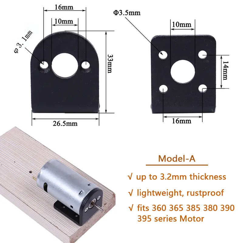 Motor Mounting Bracket DC Gear Mount Stand fits 390/ 550 Series Motor 26.5mm 40mm Width Drill Bits Part DIY Tools Accessories image 2