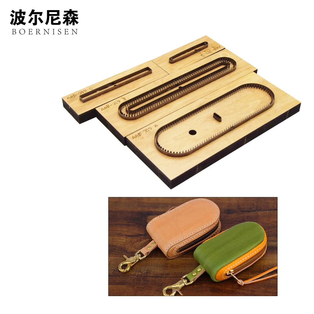 BOERNISHENJapanese стальной нож Автомобильный ключ сумка может быть настроен DIY шаблон кожа высечки лазерная деревянная форма подвеска форма