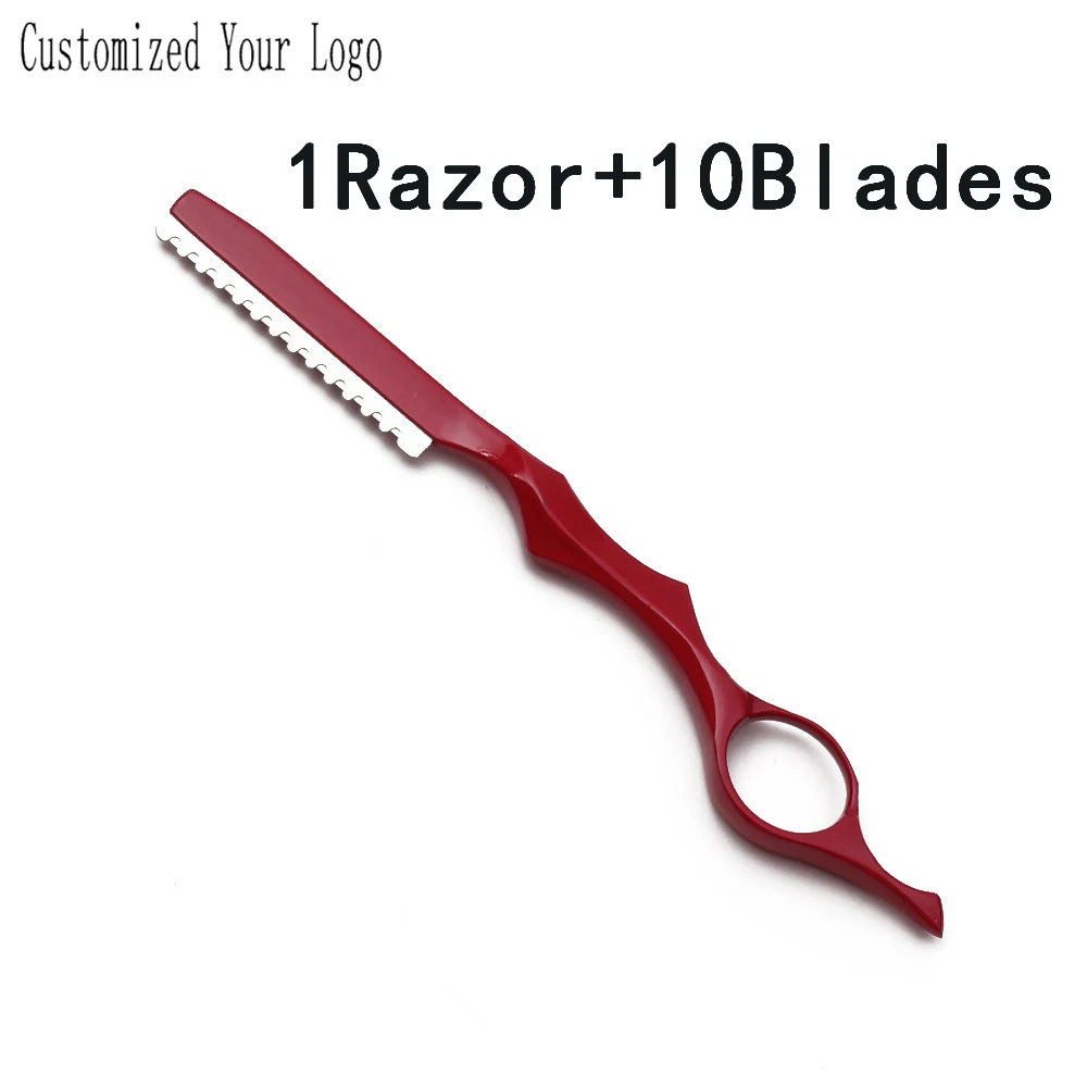 1set Add 10 Blade Engraving Logo Professional Sharp Barber Razor