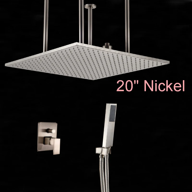 Wholesale And Retail Brushed Nickel 20" Square Rainfall ...