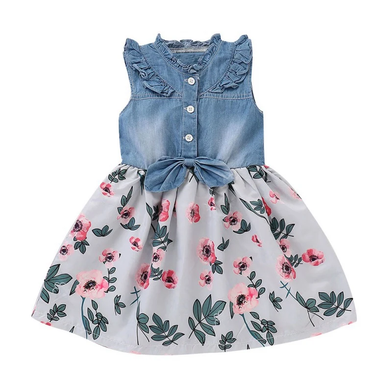 Kids Girls Dress Princess Denim Dress For Girl Cotton Children Costume ...