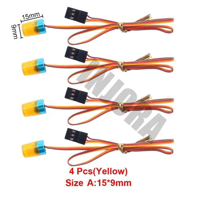 4PCS RC Car LED Light Strobing-blasting/Flashing/Rotating Mode for RC Car 1:14 Tamiya Tractor RC Excavator Engineering Truck