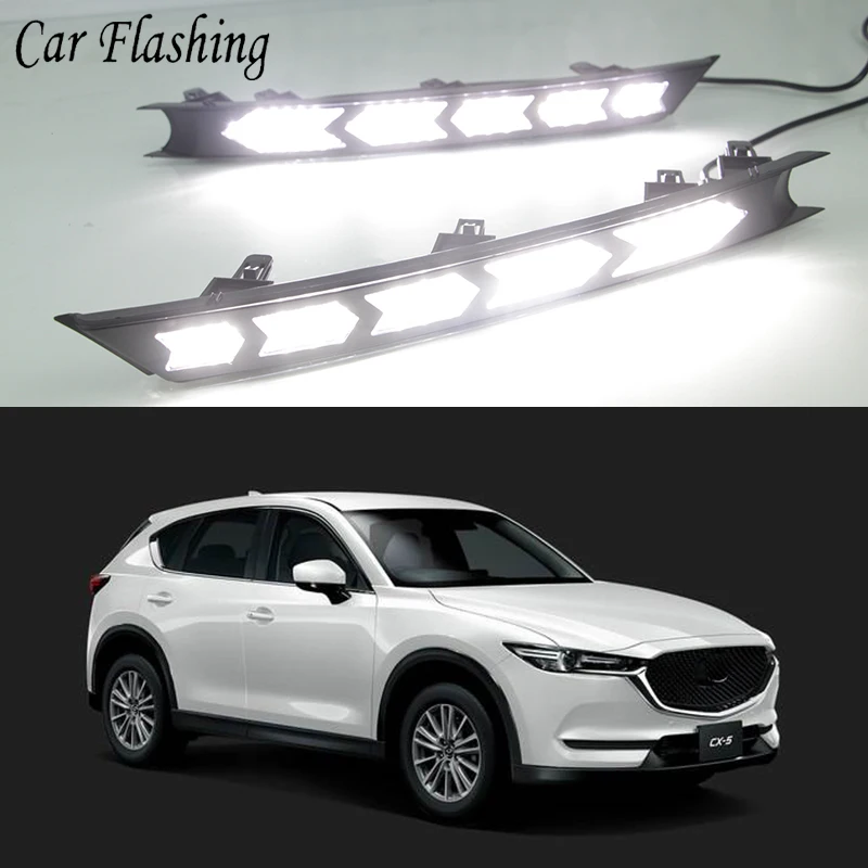 Автомобильные мигающие светодиодные дневные ходовые огни для Mazda cx 5 cx5 2017 2018