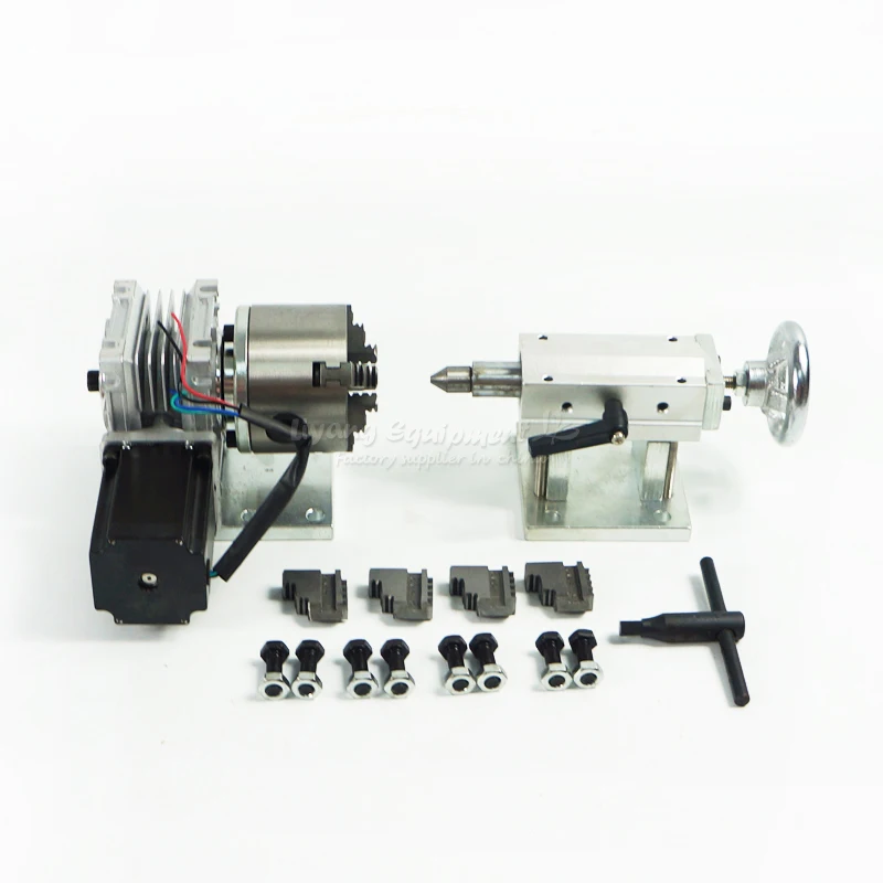 

A axis three-jaw chuck Rotary Axis + CNC Tailstock For Our CNC engravers with limit switch cnc machine