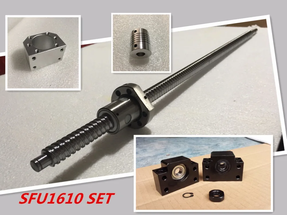 

1set SFU1610 450mm rolled ball screw C7 with end machined + 1610 ball nut + nut housing+BK/BF12 end support + coupler RM1610