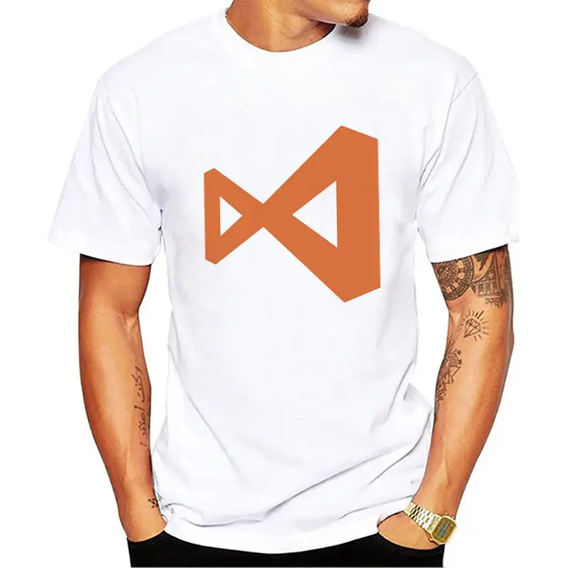 Visual Studio код мальчики футболки лето с принтом Повседневная футболка Для мужчин
