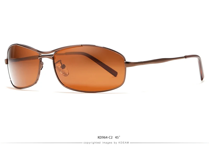 KDEAM спортивные Модные поляризованные солнцезащитные очки Для мужчин прямоугольные анти-блики очки для вождения, рыбной ловли, Gafas UV400 с жестким корпусом KD964 - Цвет линз: C2