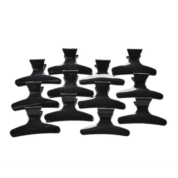 

12Pcs Black Color Women crab Hair claw clip Girls Black Plastic Big Hairpin Claws Hair Clip Clamp For Women Gifts