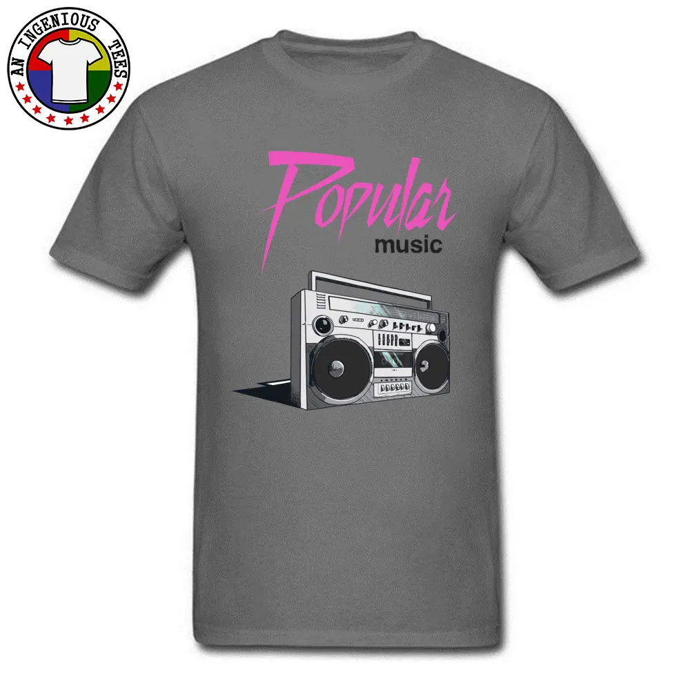 Popular Music Logo Pure Cotton Tshirts for Men Short Sleeve Tops & Tees Wholesale Summer Fall Round Collar Tops Shirts Leisure Popular Music Logo carbon