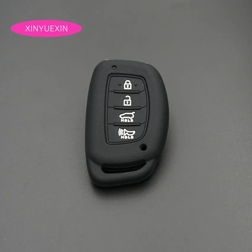 Xinyuexin для hyundai TUCSON I40 IX35 I45 ELANTRA Rayna SONATA силиконовый автомобильный чехол для ключей FOB чехол 4 кнопки Smart Key автомобильный Стайлинг
