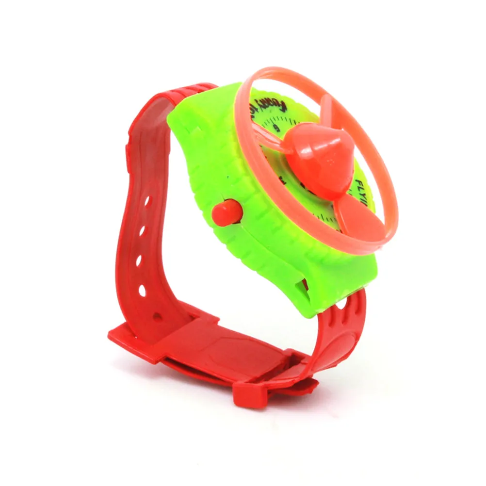 Flying Saucer Watch Launcher With 2 Flying Disc Plastic Watch Toys Mini Creative Gift Sport Game
