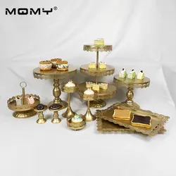 11 штук золото Стенд торт Свадебная стойка для кексов набор Серебрянное ожерелье Бар инструменты для украшения торта набор форм для выпечки