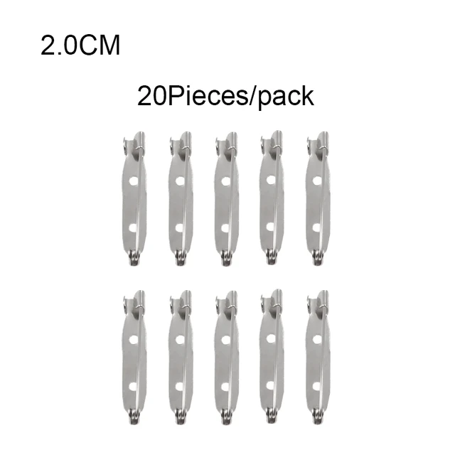 20 pieces/pack Brooch base Metal Pins 1.5cm 4.5cm Pins back Silver color Locking Clasp Pin