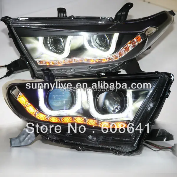 

Kluger Highlander LED Head Light U Type Angel Eyes For TOYOTA 2012 TLZ