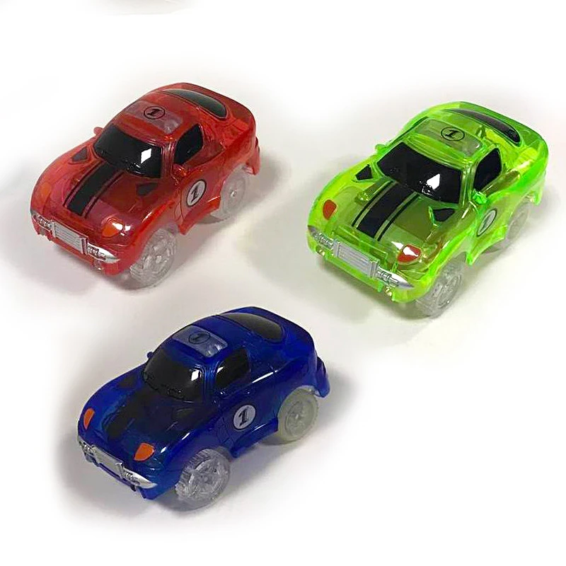 6 Style Glowing Race Track Car Electric LED Flashing Light Cars for