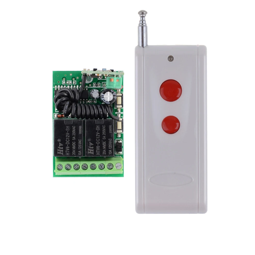 

DC 12V 2CH Mini Relay Remote Control Switch Learning Code ASK Wireless Switch NO COM NC Contact RF RX TX 315/433Mhz