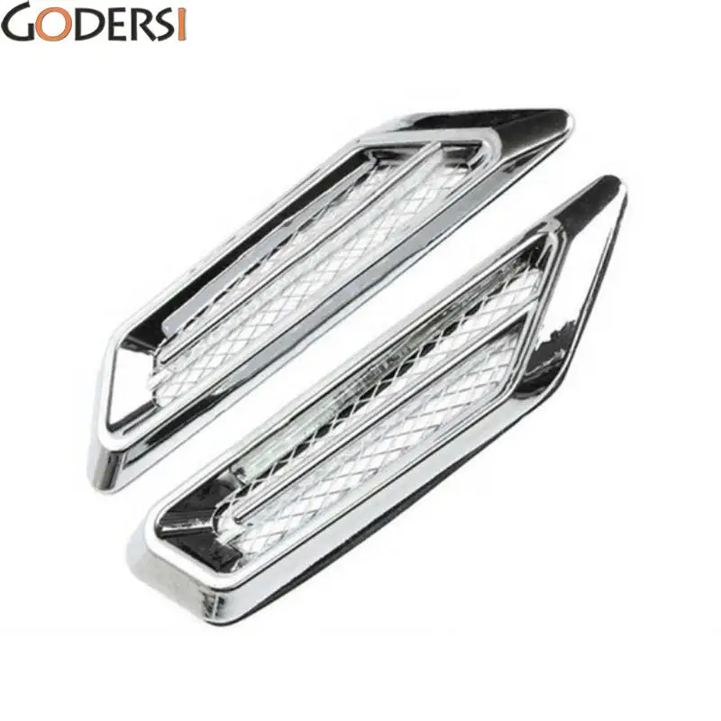

2Pcs Plastic Chrome Car Suv Air Flow Fender Side Vent Decoration Sticker Accessory Car Styling Car Accessories