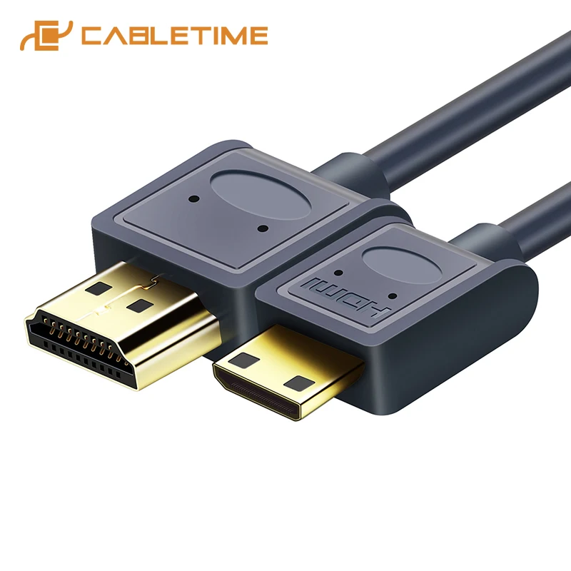 

CABLETIME HDMI to Mini HDMI Cable 4k 2.0 60Hz M/M Premium HDMI High Speed Mini HDMI cable 3D for HDTV PC Tablet PS4 XBox C126