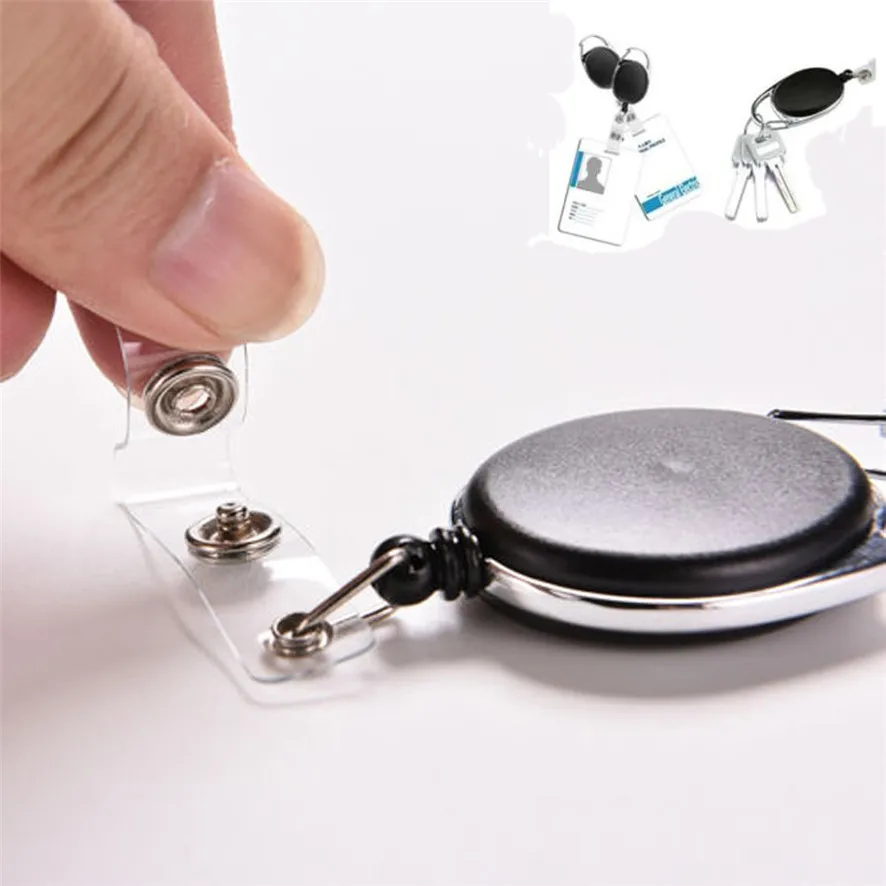 Выдвижная катушка ID бейдж Lanyard Name Tag Key Card Holder Зажим для ремня Подвески