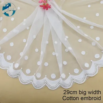 

29cm Big wide white lace cotton embroid lace sewing ribbon fabric guipure diy trims warp knitting DIY Garment Accessories#3183