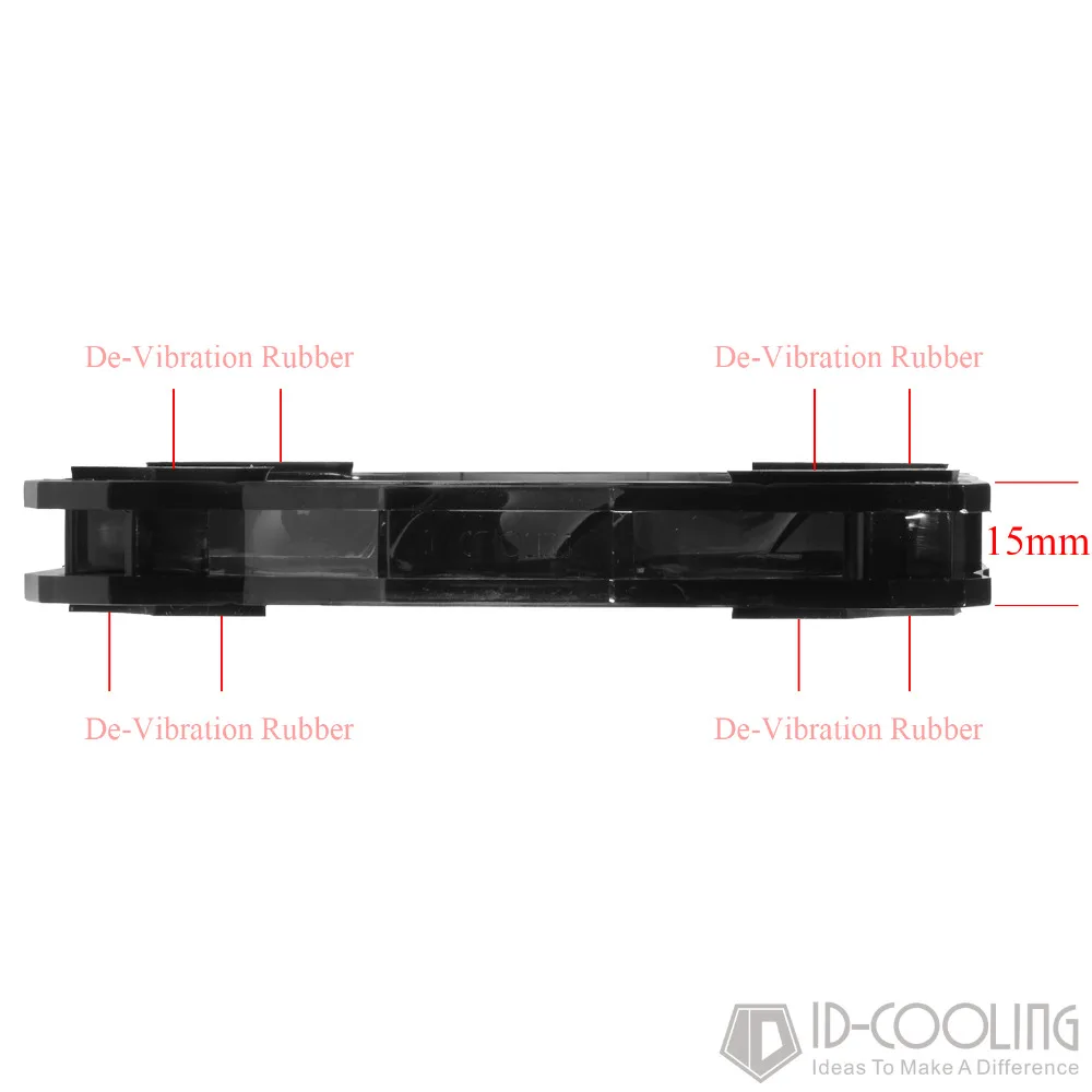 ID-COOLING Тонкий 15 мм толщина, лучший для небольшого чехол, большой воздушный поток 53.6CFM, 120 мм ШИМ-управляемый вентилятор с девибрационной резиной